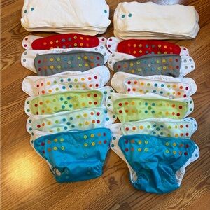 Lalabye Baby Adjustable Reusable Cloth Diaper Set of 12 - Multicolor